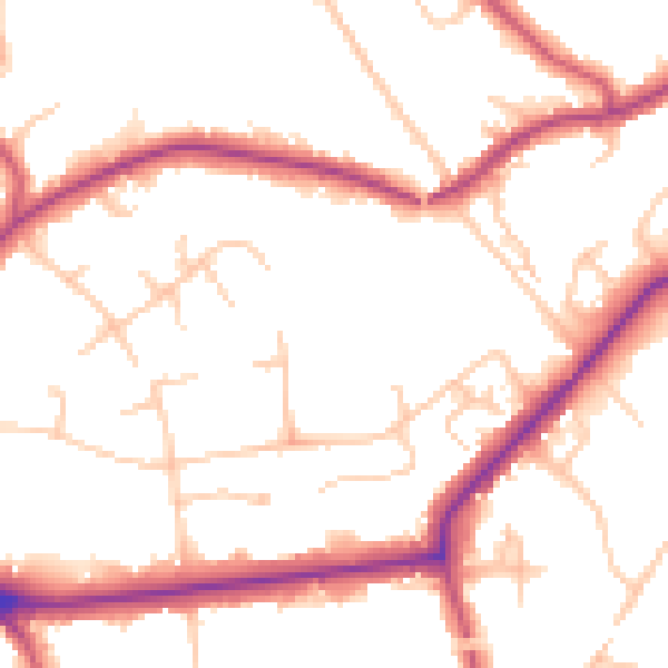 Daytime road noise heatmap for BR1 2AG