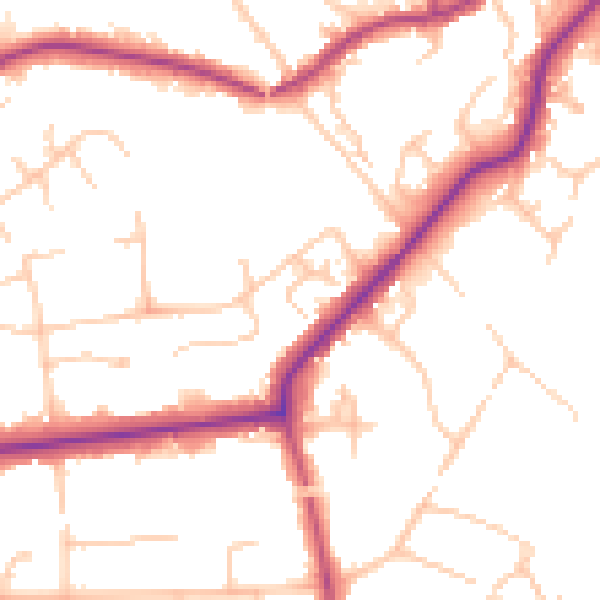 Daytime road noise heatmap for BR1 2AW