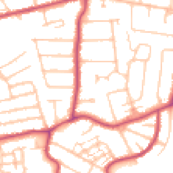 Daytime road noise heatmap for BR1 2BG