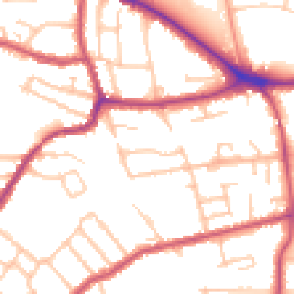 Daytime road noise heatmap for BR1 2BP