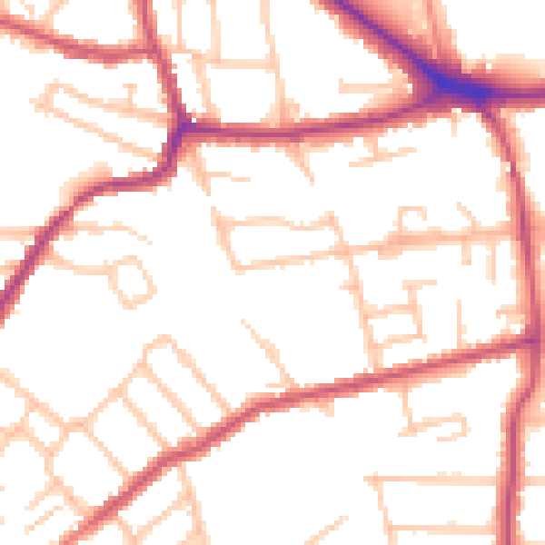 Daytime road noise heatmap for BR1 2BS