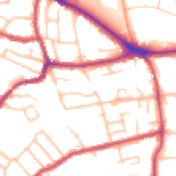 Daytime road noise heatmap for BR1 2BW