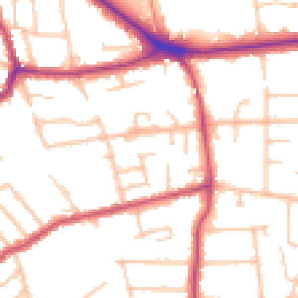 Daytime road noise heatmap for BR1 2DJ