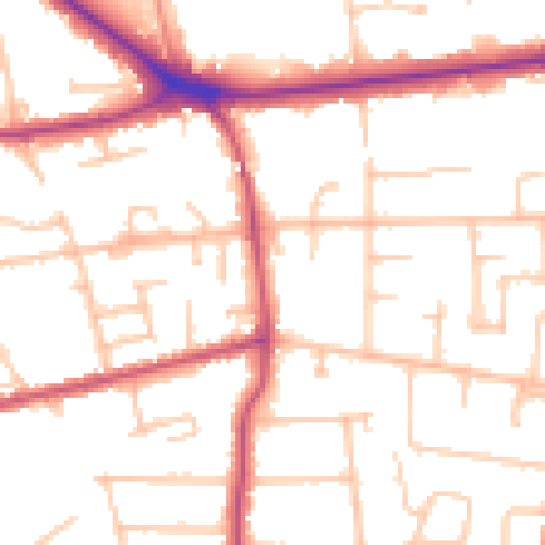 Daytime road noise heatmap for BR1 2EA