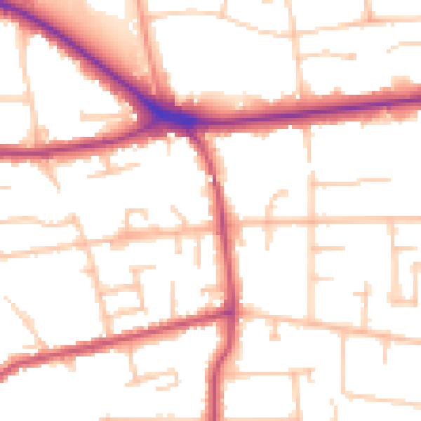 Daytime road noise heatmap for BR1 2EB