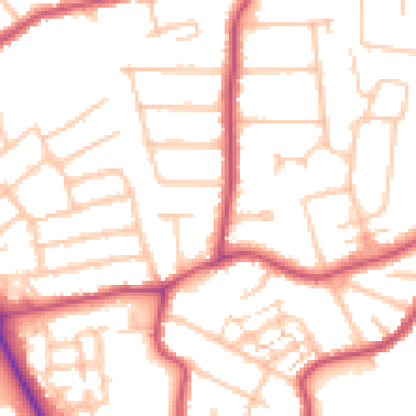 Daytime road noise heatmap for BR1 2ED