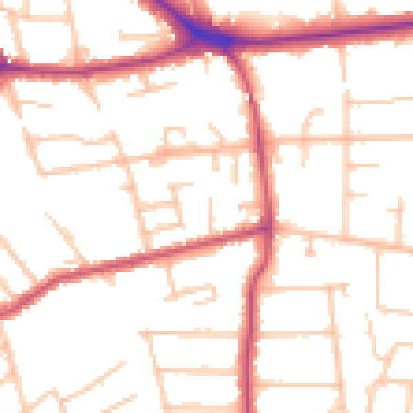 Daytime road noise heatmap for BR1 2EH