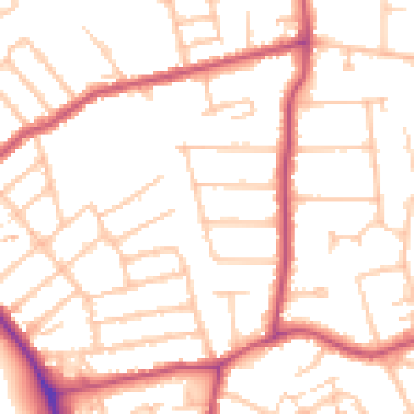 Daytime road noise heatmap for BR1 2EU