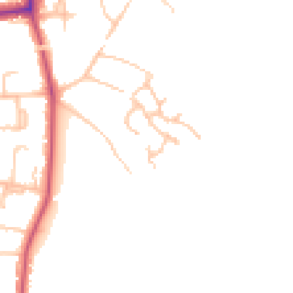 Daytime road noise heatmap for BR1 2FD