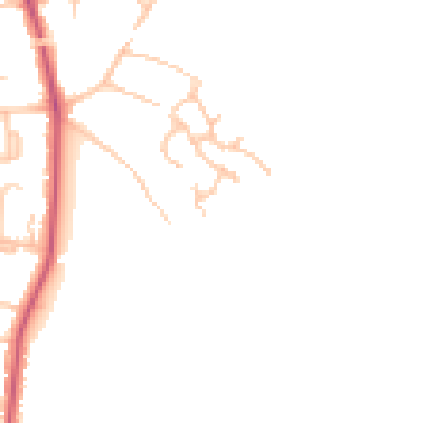 Daytime road noise heatmap for BR1 2FN