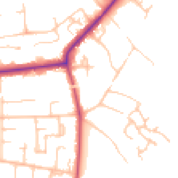 Daytime road noise heatmap for BR1 2FY