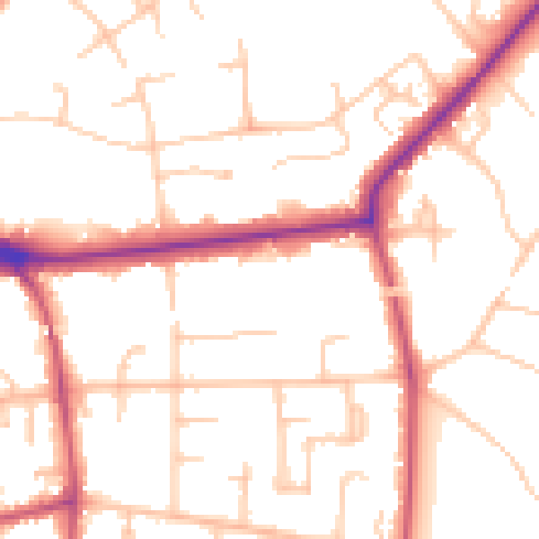 Daytime road noise heatmap for BR1 2GD
