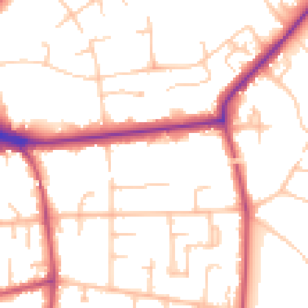 Daytime road noise heatmap for BR1 2GE