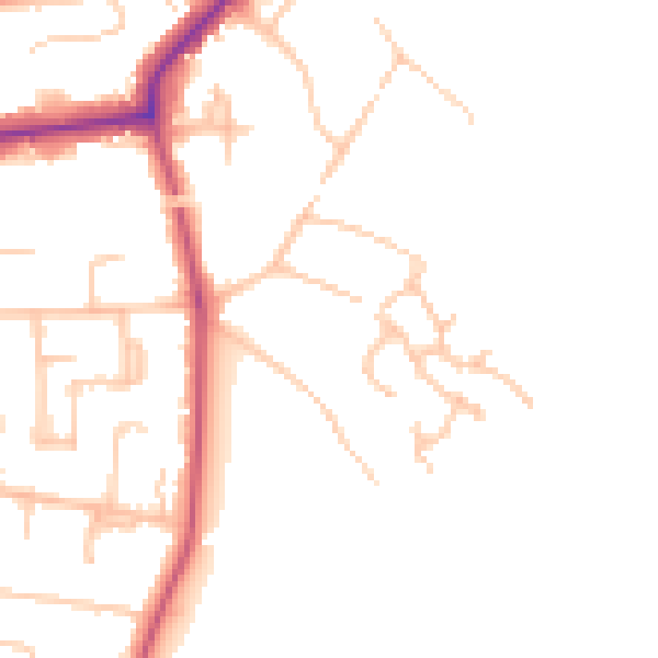 Daytime road noise heatmap for BR1 2GF