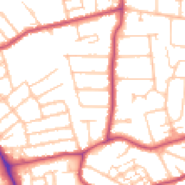 Daytime road noise heatmap for BR1 2HB