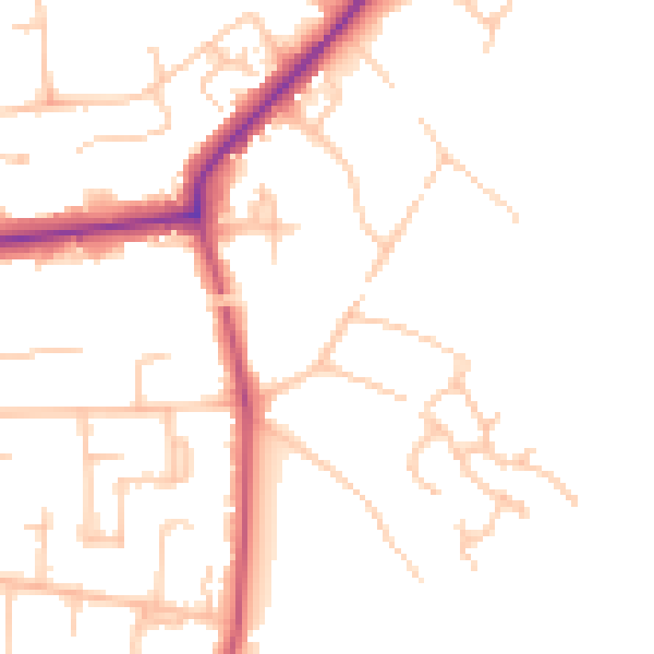 Daytime road noise heatmap for BR1 2HR