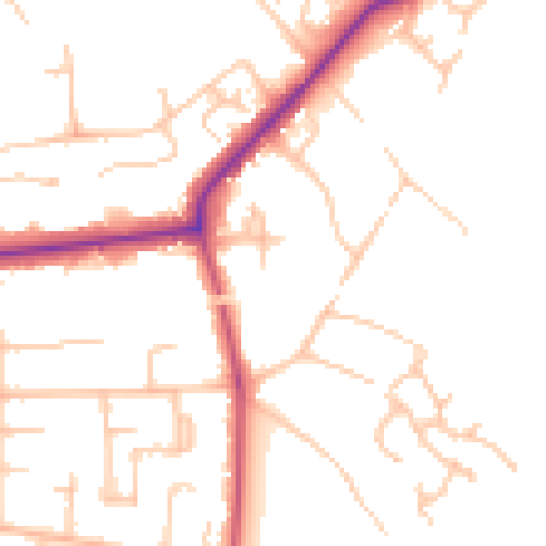 Daytime road noise heatmap for BR1 2HX
