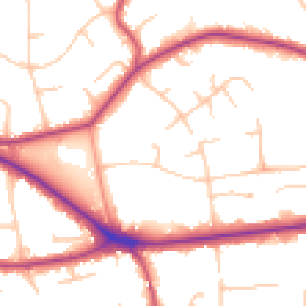 Daytime road noise heatmap for BR1 2JG