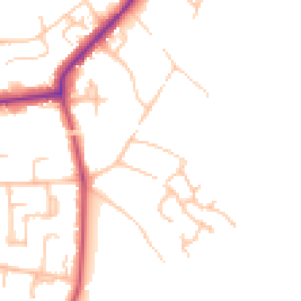 Daytime road noise heatmap for BR1 2JQ