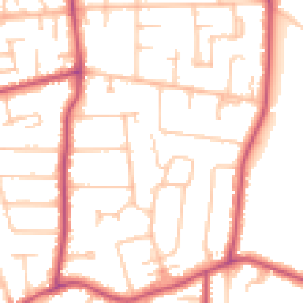 Daytime road noise heatmap for BR1 2JS