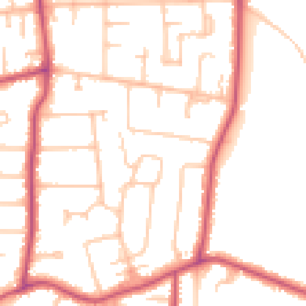 Daytime road noise heatmap for BR1 2JT