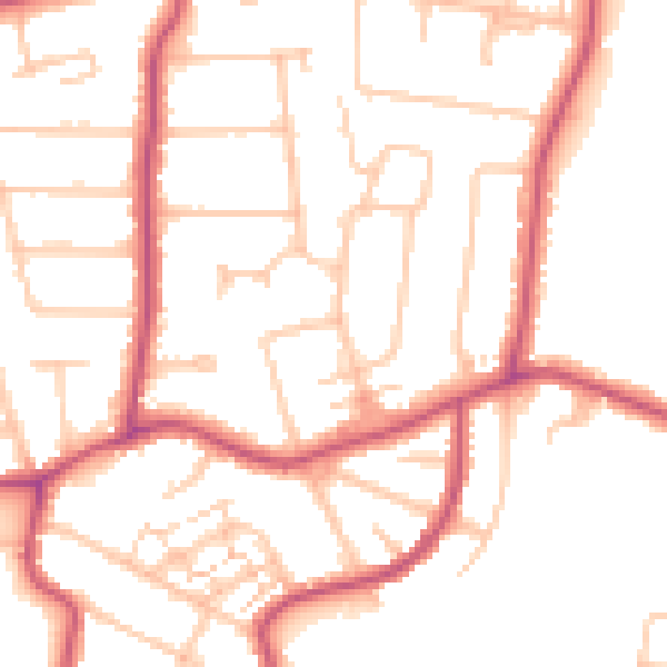 Daytime road noise heatmap for BR1 2JZ