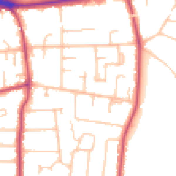 Daytime road noise heatmap for BR1 2LE