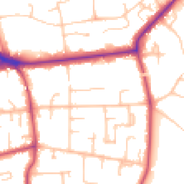 Daytime road noise heatmap for BR1 2LH