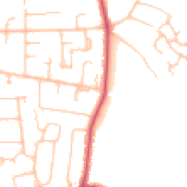 Daytime road noise heatmap for BR1 2LR