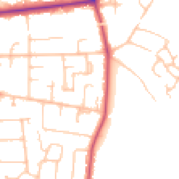 Daytime road noise heatmap for BR1 2LX