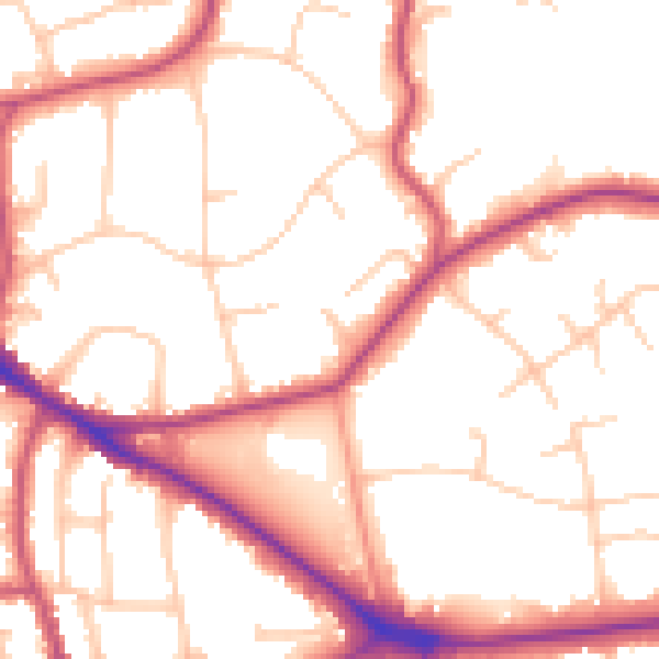 Daytime road noise heatmap for BR1 2NJ
