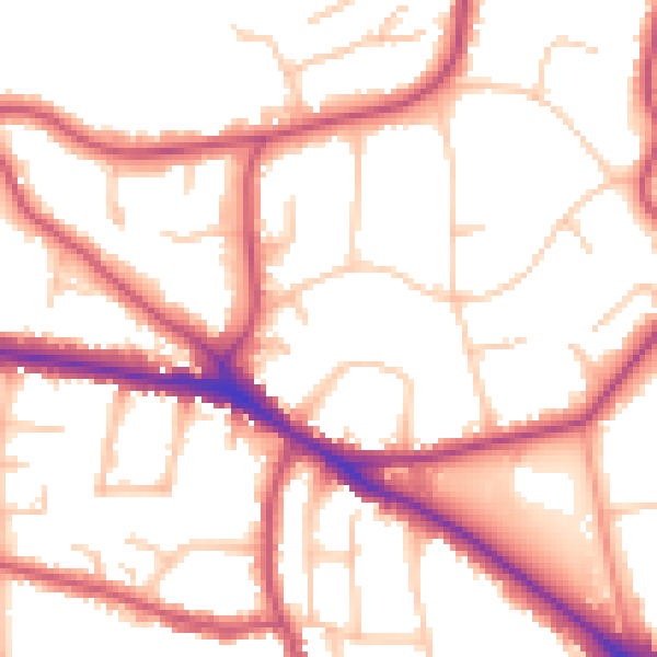 Daytime road noise heatmap for BR1 2PA