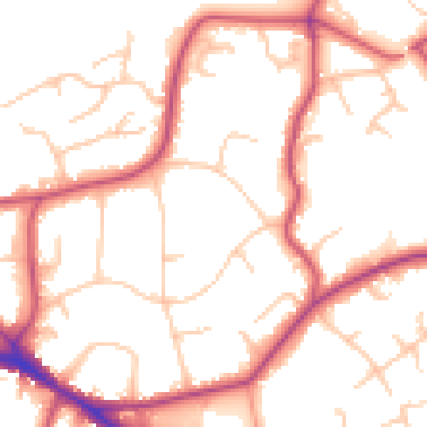 Daytime road noise heatmap for BR1 2PH