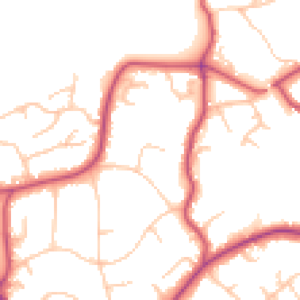 Daytime road noise heatmap for BR1 2PJ