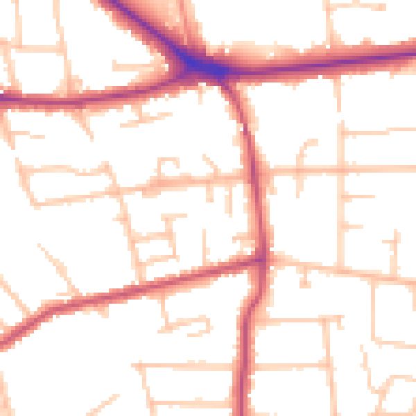 Daytime road noise heatmap for BR1 2QT
