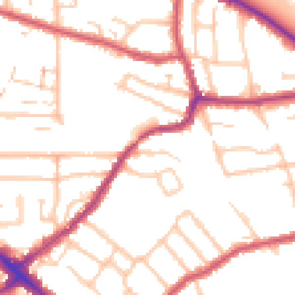 Daytime road noise heatmap for BR1 2QX
