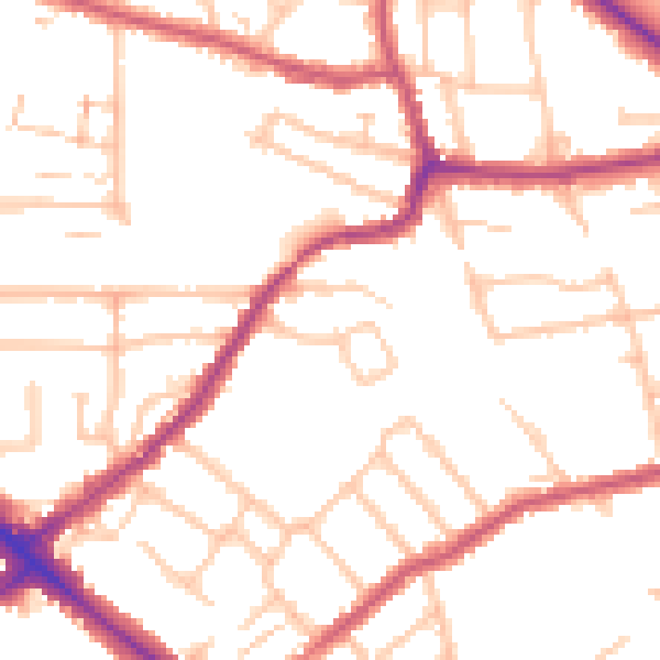 Daytime road noise heatmap for BR1 2RE