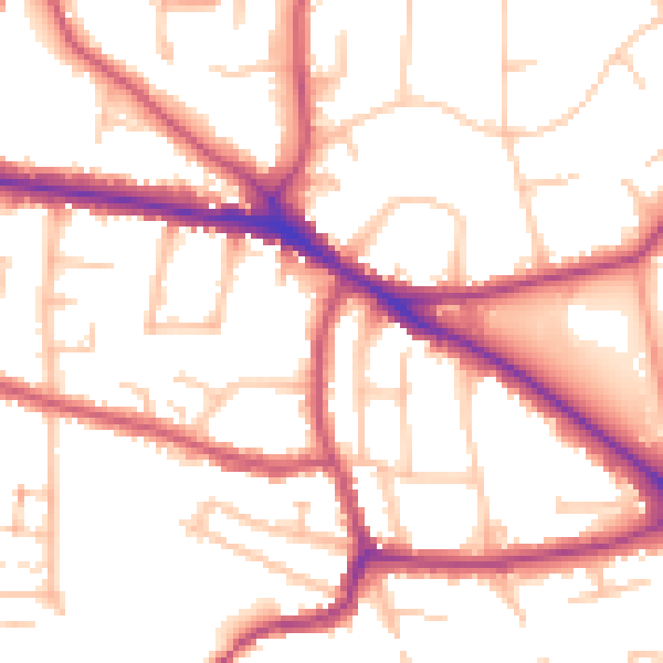 Daytime road noise heatmap for BR1 2RJ