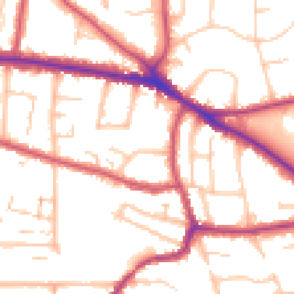 Daytime road noise heatmap for BR1 2RU