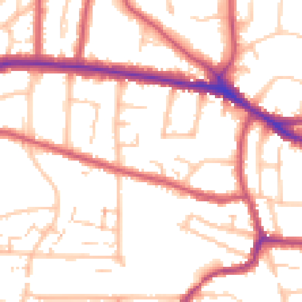 Daytime road noise heatmap for BR1 2SF