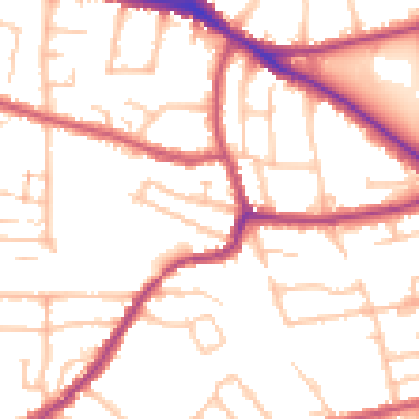 Daytime road noise heatmap for BR1 2SJ