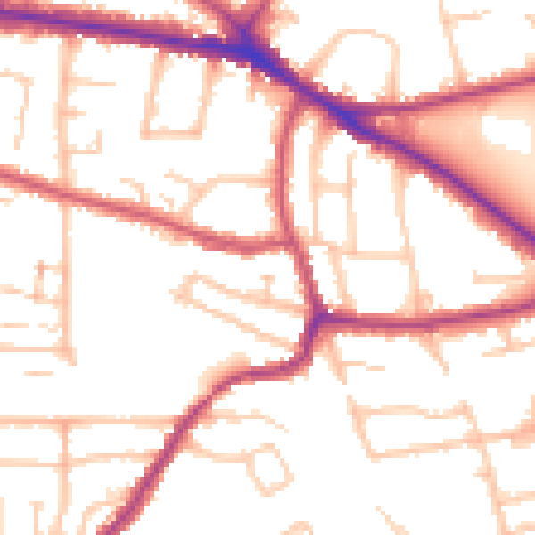 Daytime road noise heatmap for BR1 2SW