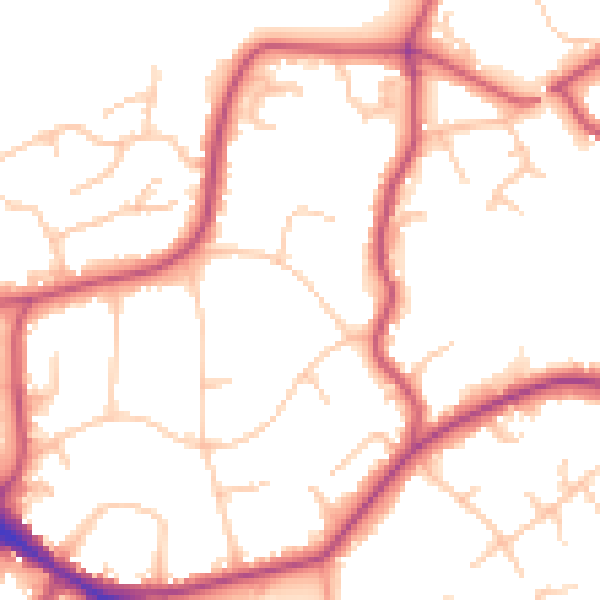Daytime road noise heatmap for BR1 2SX
