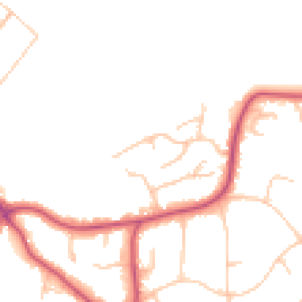 Daytime road noise heatmap for BR1 2TQ