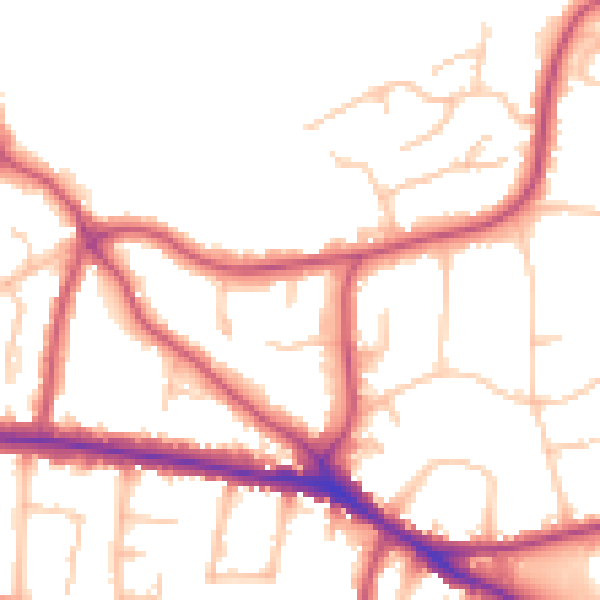 Daytime road noise heatmap for BR1 2TS