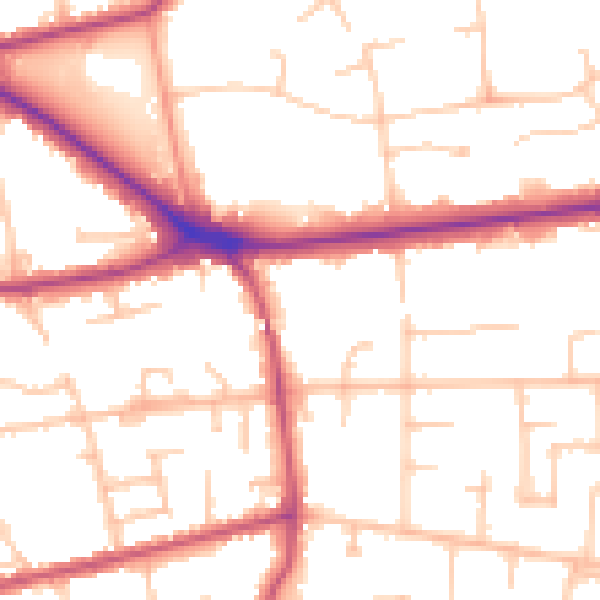 Daytime road noise heatmap for BR1 2UG