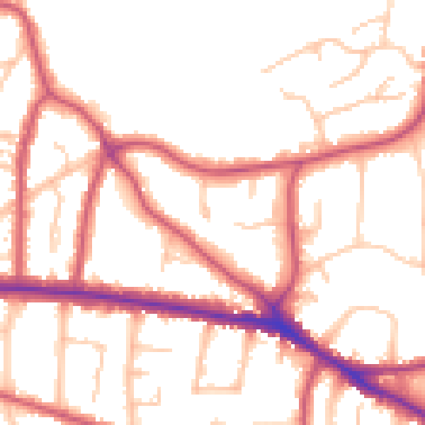 Daytime road noise heatmap for BR1 2UJ