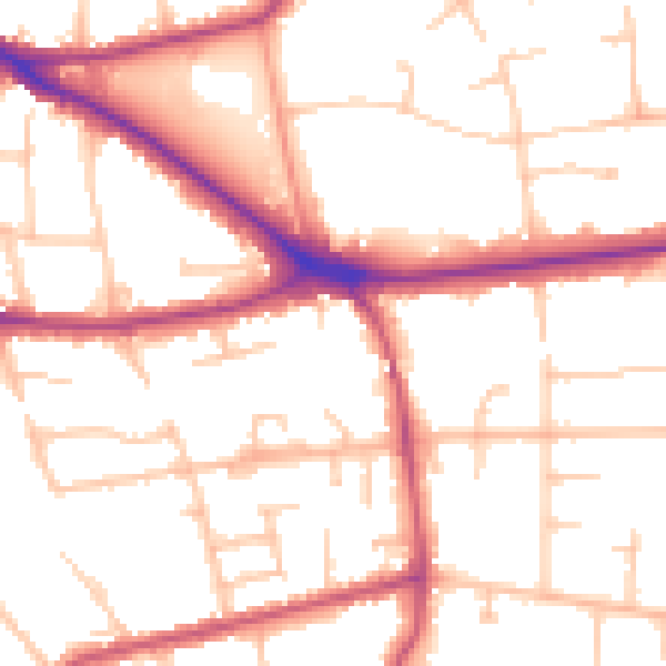 Daytime road noise heatmap for BR1 2WE