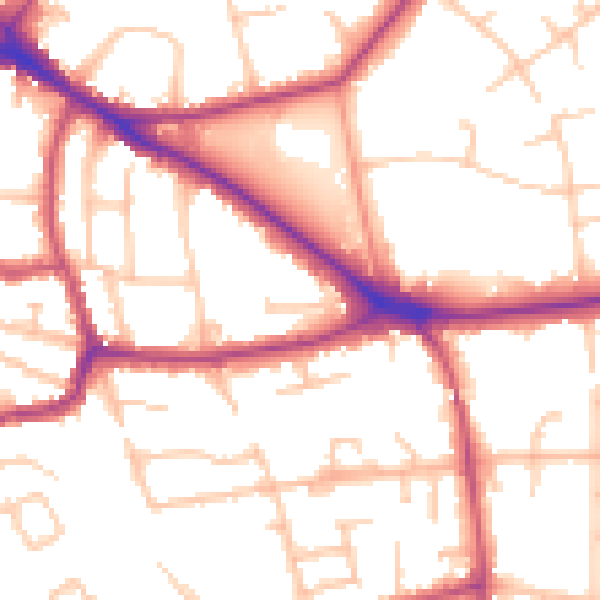 Daytime road noise heatmap for BR1 2WQ