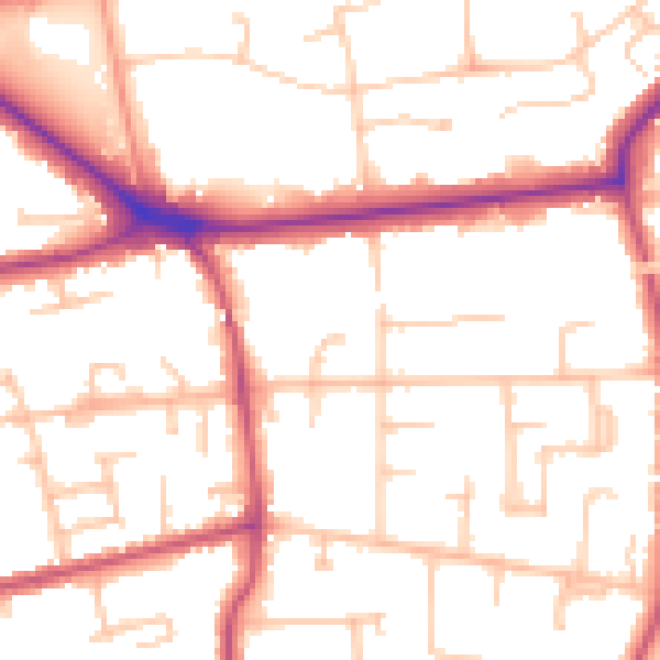 Daytime road noise heatmap for BR1 2XE